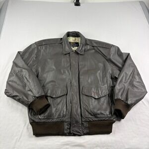 Vintage American Born Leather Jacket Mens L Brown Flight Army Air Force Type A2